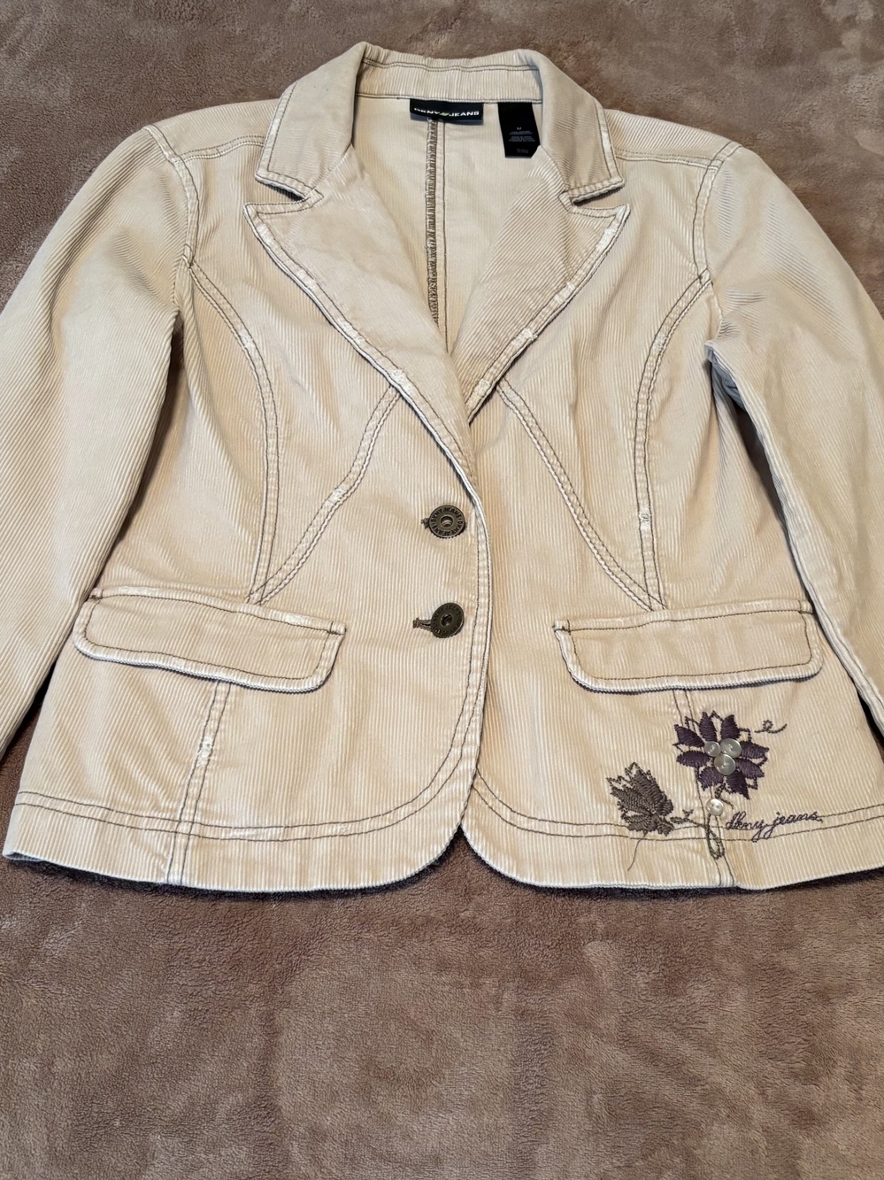 DKNY Jeans distressed corduroy blazer